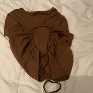 Brown Ruched Women's Top